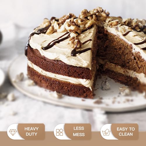 HONGBAKE 8x8 Cake Baking Pan Set, Nonstick Square Brownie Pans with Wider Grips, 2 Pieces, Heavy Duty, Grey