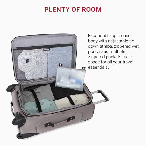 SwissGear Sion Softside Expandable Roller Luggage, Teal, 3 Piece Set (21/25/29)