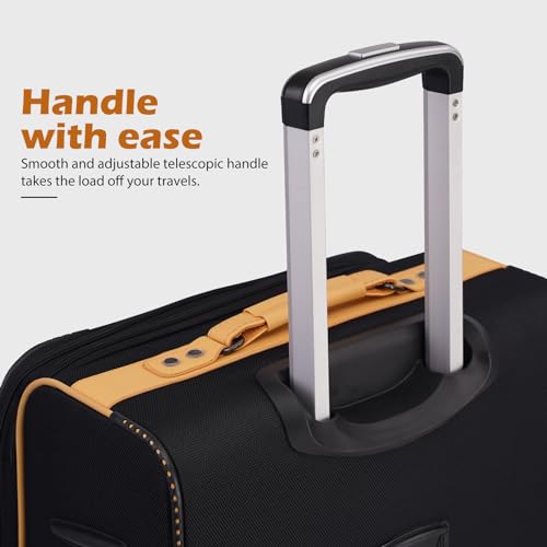 Coolife Luggage 4 Piece Set Suitcase Expandable TSA lock spinner softshell