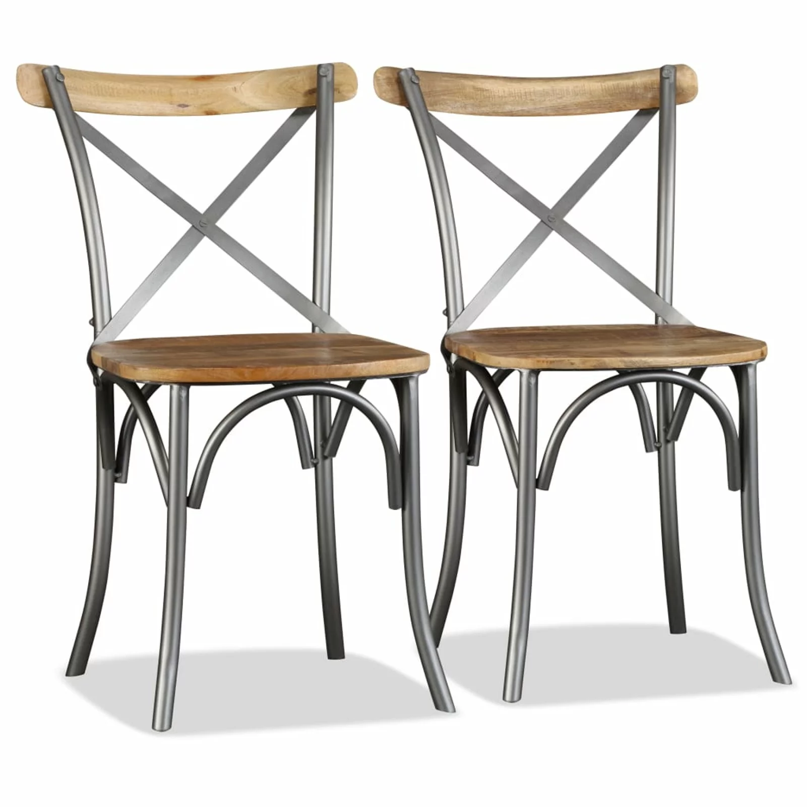 Tomshoo Dining Chairs 2 pcs Solid Mango Wood