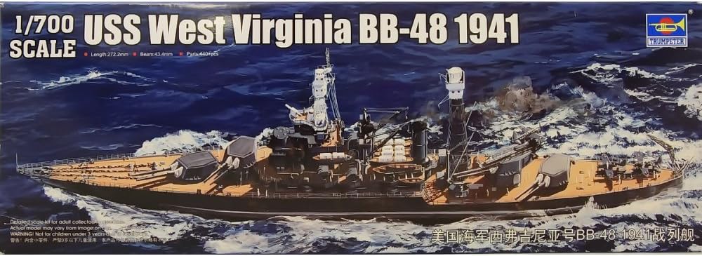 Trumpeter USS West Virginia BB48 Battleship 1941 Model Kit (1/700 Scale)
