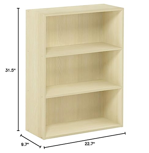Furinno Pasir 3-Tier Open Shelf Bookcase, Americano