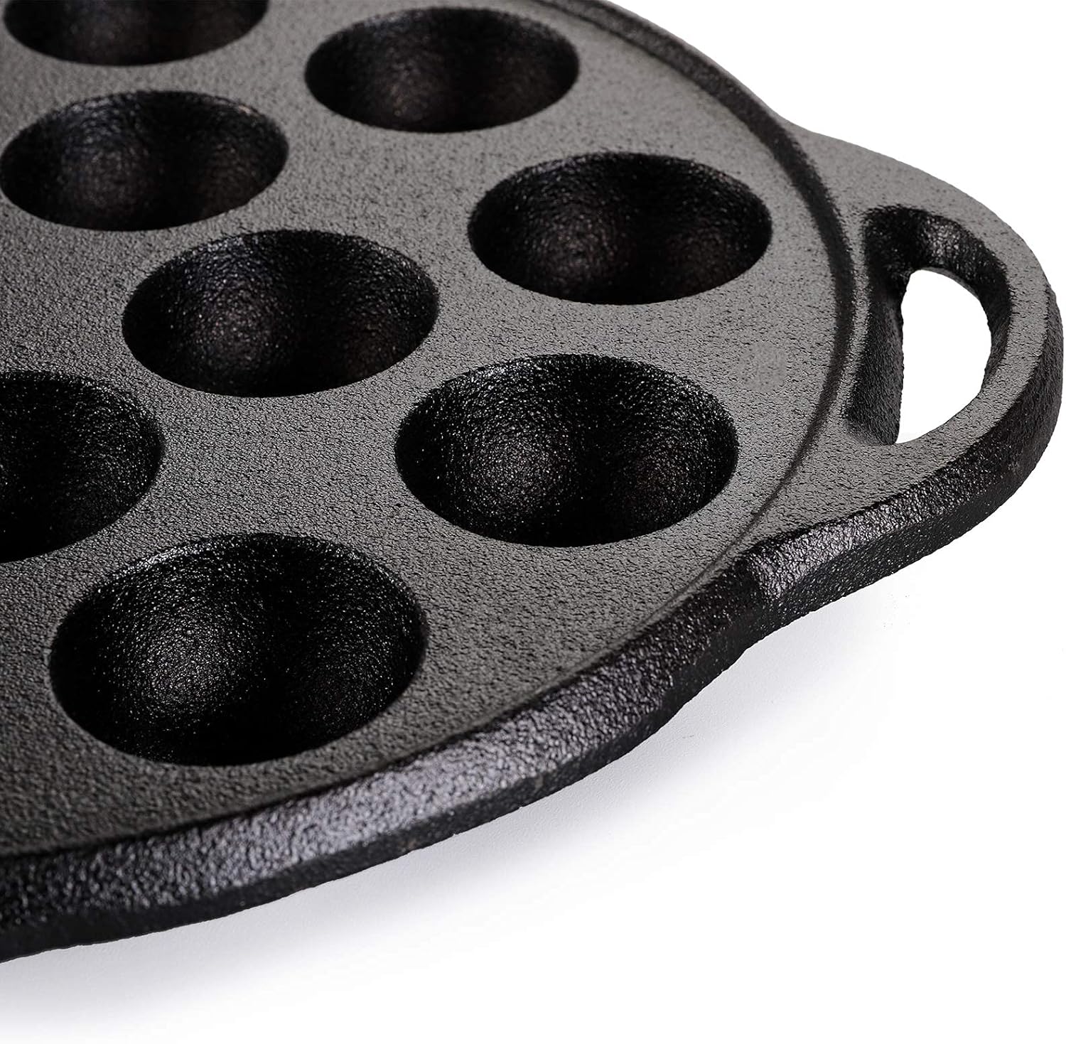 WUWEOT Non-Stick Aebleskiver Pan, Pre-Seasoned Cast Iron Pancake Octopus Ball Grill, 1.5
