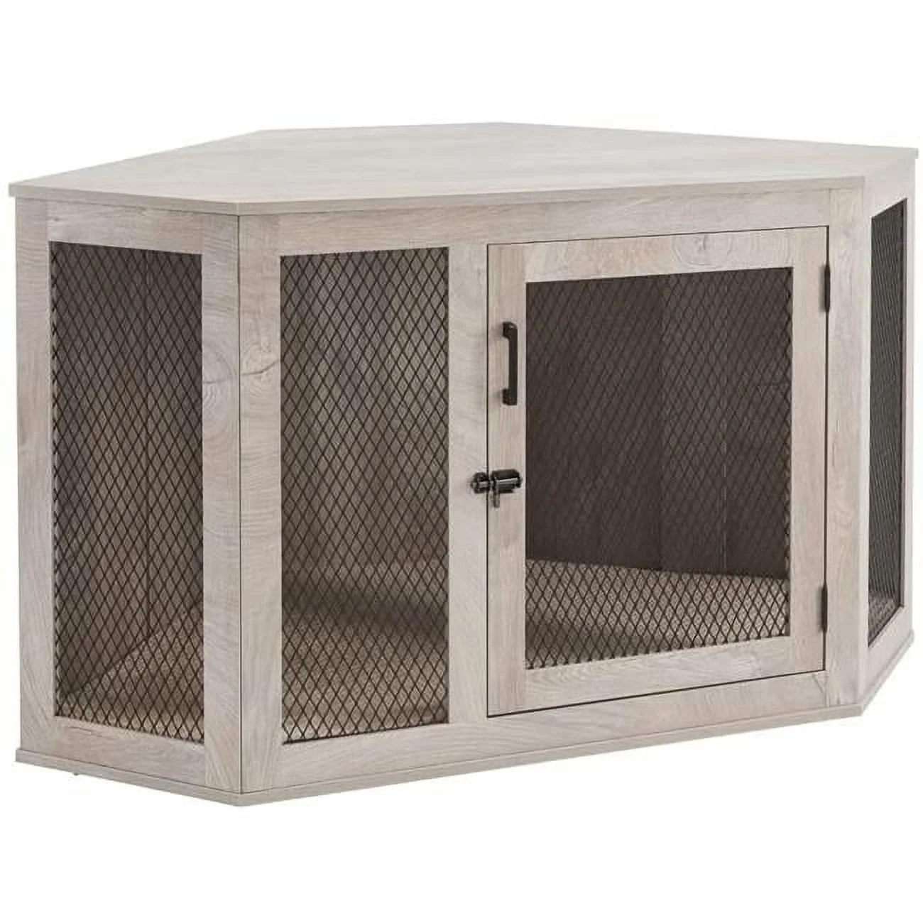 UniPaws UH5165 Medium Corner Dog Crate -  Weathered Grey