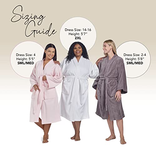 Womens Terry Cloth Bathrobe by Boca Terry, Cotton Spa Robes, Plush Hotel Bath Robe, M/L, 2X, 4X