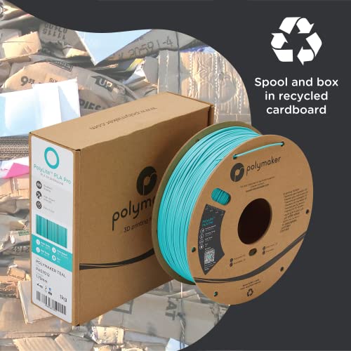 Polymaker PLA PRO Filament 1.75mm 1kg, Tough & High Rigidity White 3D Printing Filament, PolyLite PLA PRO 3D Printer Filament 1.75mm, Print with Most 3D Printers