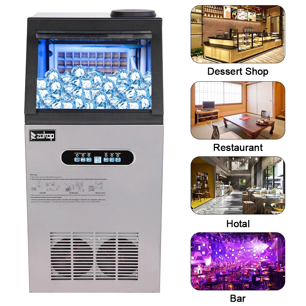 Winado Built-in Commercial Auto Ice Maker Cube Stainless Steel Bar Restaurant Freezer