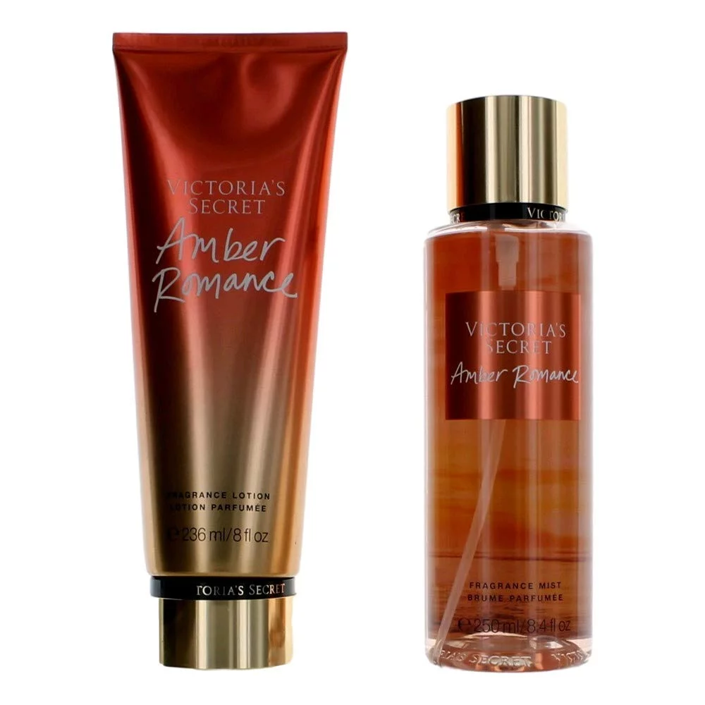 Victoria's Secret Amber Romance Fragrance Mist and Lotion Set of 2
