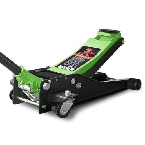 Auto Dynasty 4 Ton Low Profile Floor Jack, Heavy Duty Steel Hydraulic Car Jack with Dual Pistons Quick Lift Pump, Hydraulic Racing Floor Jack, Lifting Range 4.5