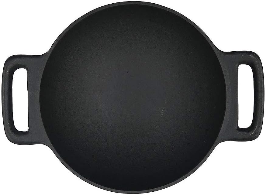 Mr. Bar-B-Q Cast Iron Wok with 2 Handles Home, Black