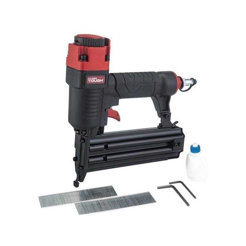 Hyper Tough Pneumatic Brad Nailer with Nails