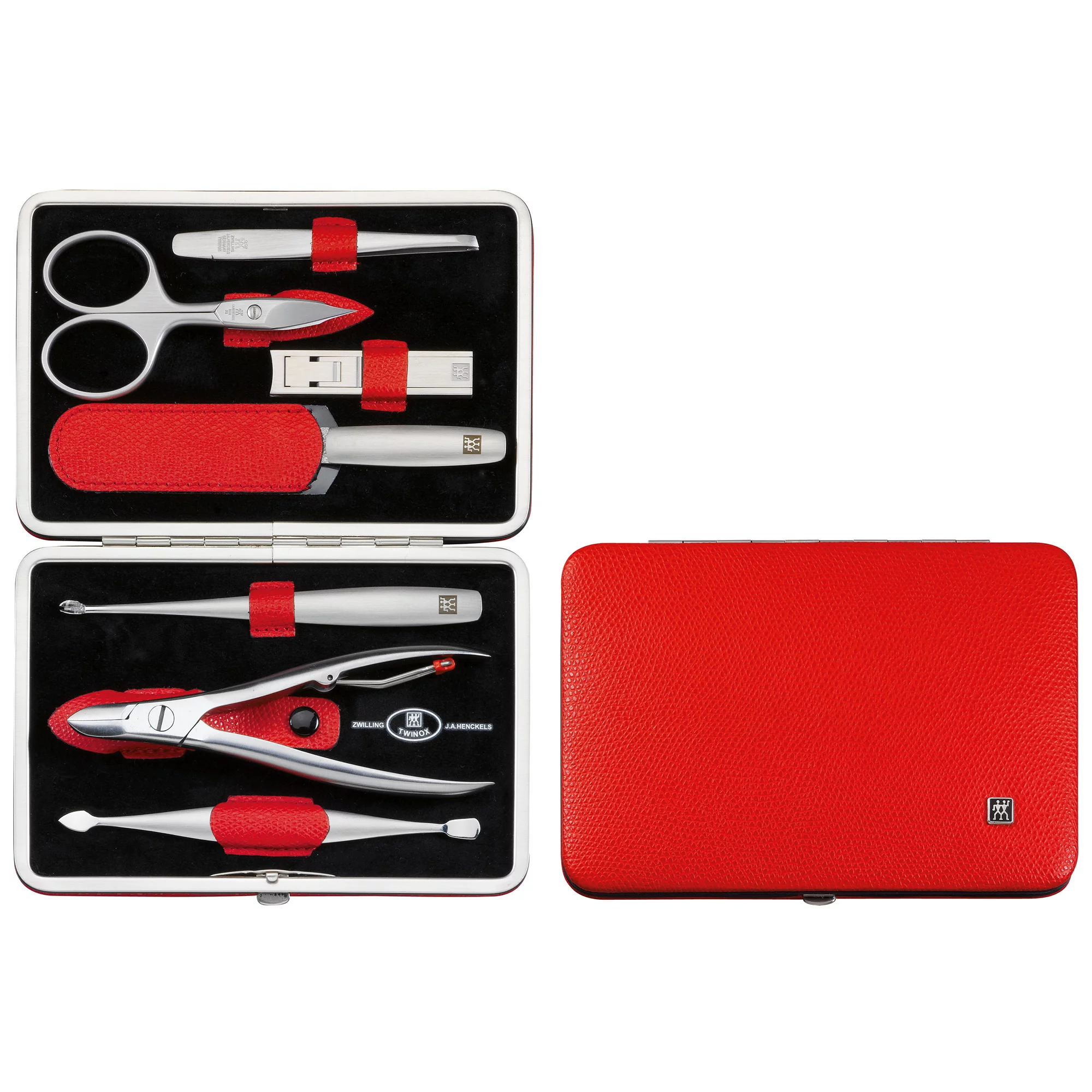 ZWILLING Beauty TWINOX 8-pc Manicure Set with Red Leather Frame Case