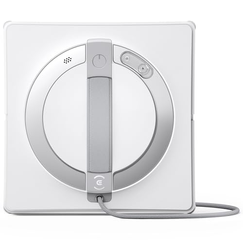 ECOVACS Winbot W1 Pro Window Cleaning Robot, Intelligent Cleaning with Dual Cross Water Spray Technology, Win SLAM 3.0 Path Planning, 2800Pa Suction Power, Edge Detection Technology, App Control,Grey