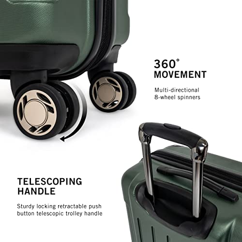 Kenneth Cole REACTION Renegade Luggage Expandable 8-Wheel Spinner Lightweight Hardside Suitcase, Navy Blue, 20-Inch Carry On