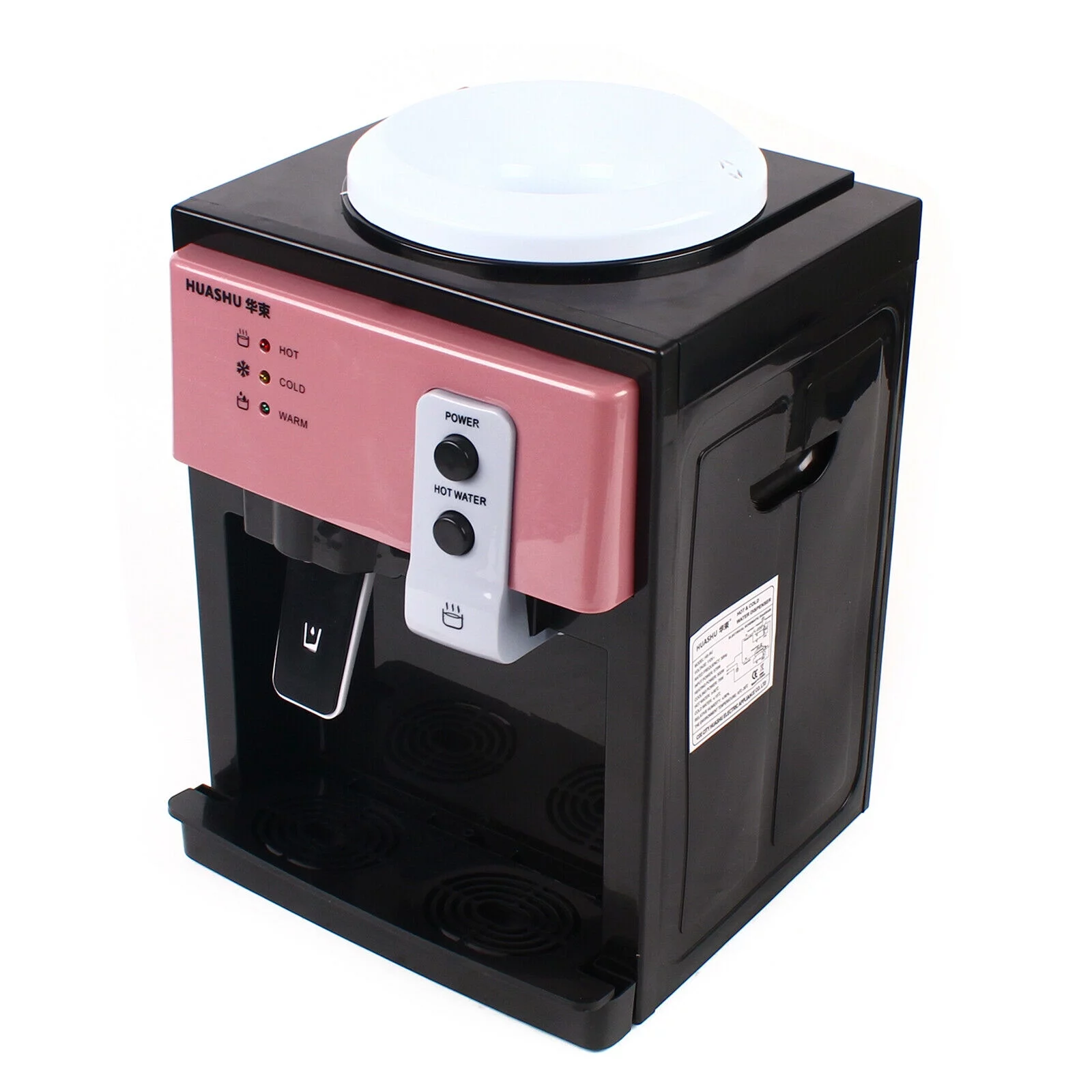 Oukaning Electric Water Dispenser Desktop Electric Hot And Cold Home Office Use 110V (Pink + Black)