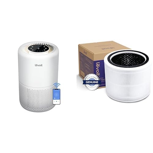 LEVOIT Air Purifier for Home Bedroom, Smart WiFi Alexa Control, AHAM VERIFIDE, 3-in-1 Filter with HEPA Sleep Mode for Allergens, Pollutants, Smoke, Dust, Core 200S-P, White