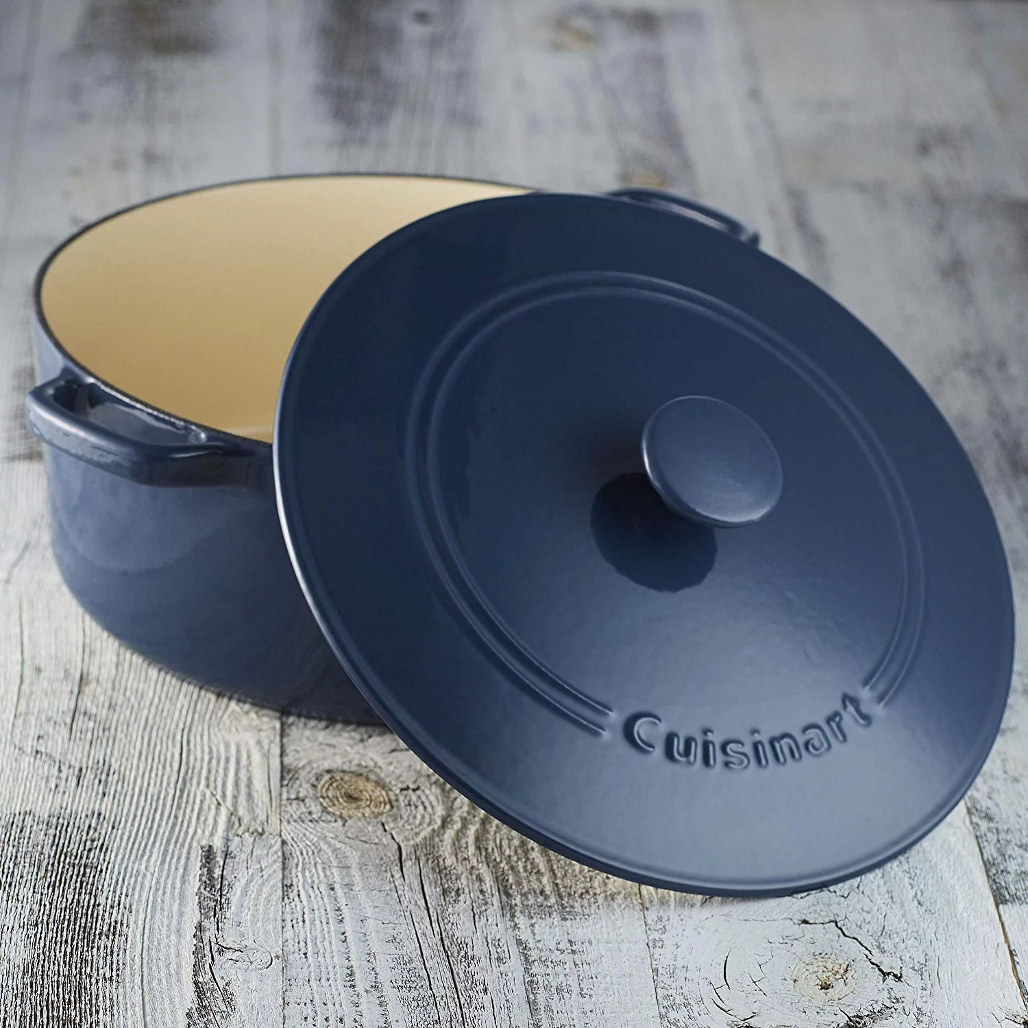 Cuisinart Chef'S Classic Enameled Cast Iron 7 Qt. Round Covered Casserole-Provencal Blue