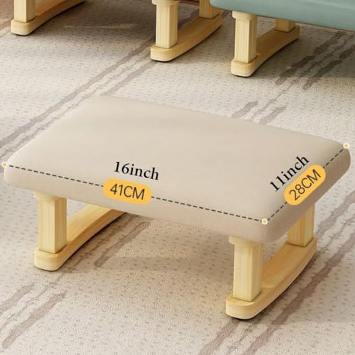 ZAJ Foot Stool Small Footstool Ottoman Morden Foot Stool Under Desk Sofa Footrest Extra Seating Change Shoes Bench w/Wooden U Shaped Legs for Bedroom Extra Seating