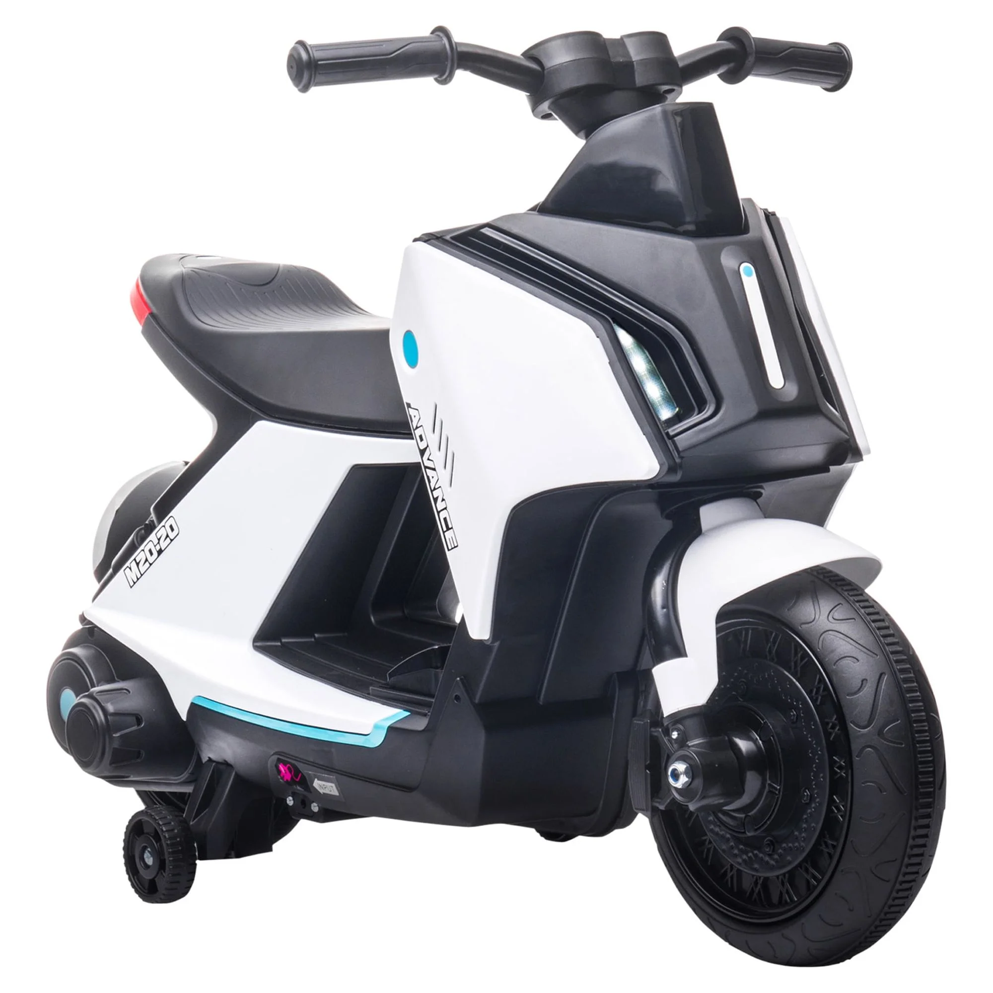 Aosom 6V Kids Electric Motorcycle Ride-On Rechargeable Bike w/ Headlights, White