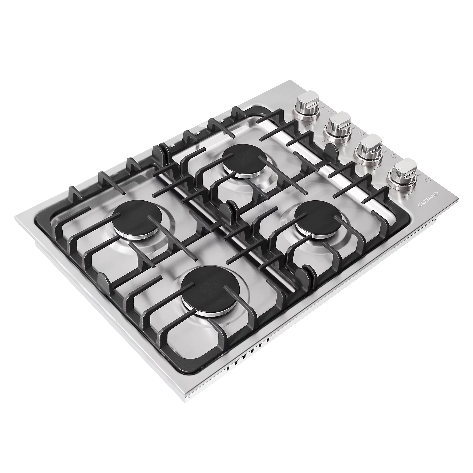 Gas Cooktop with 4 Sealed Italian Made Burners in Stainless Steel