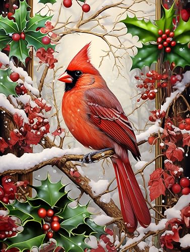 Springbok 500 Piece Jigsaw Puzzle for Adults - Together for Christmas Features a Pair of Cardinals on a Snowy Winter's Holiday Outdoor Scene Precision-Cut Puzzle Pieces Made in The USA