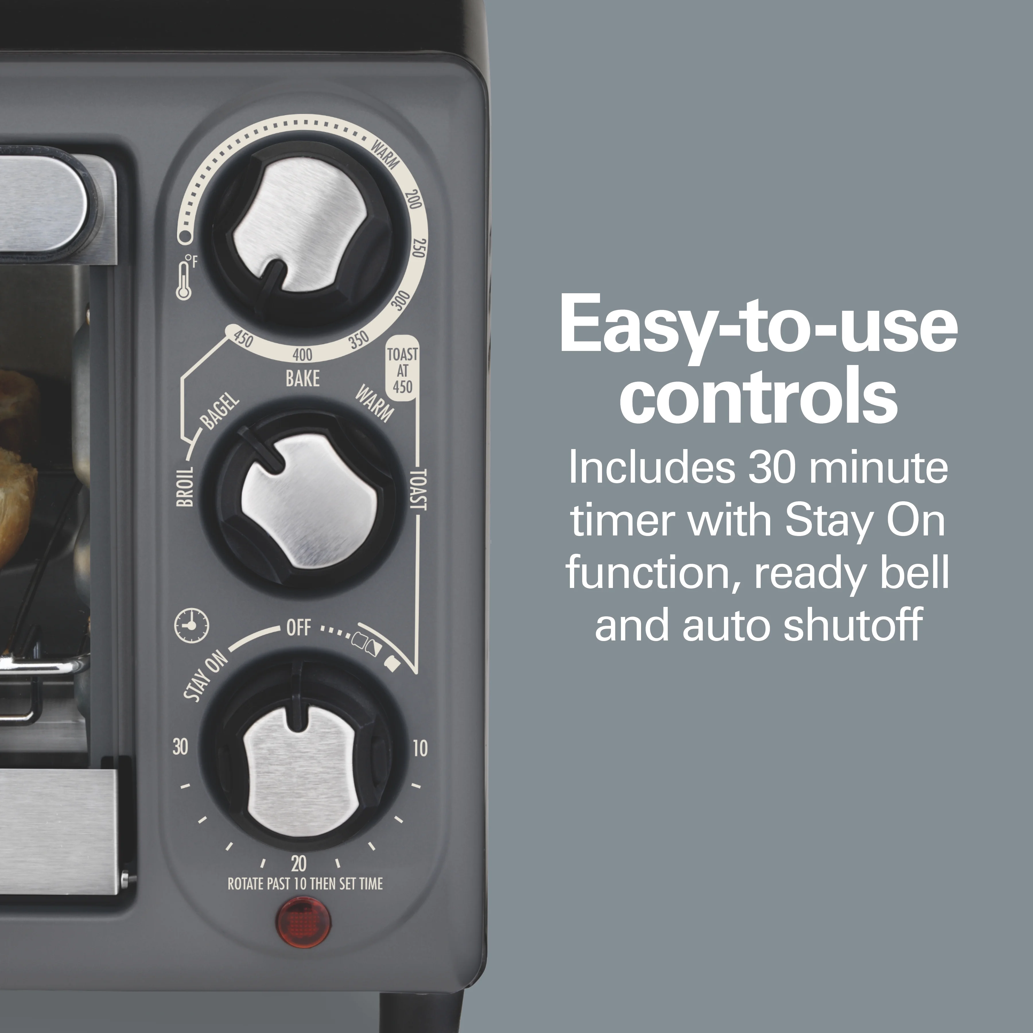 Hamilton Beach Toaster Oven, Black with Gray Accents, 31148