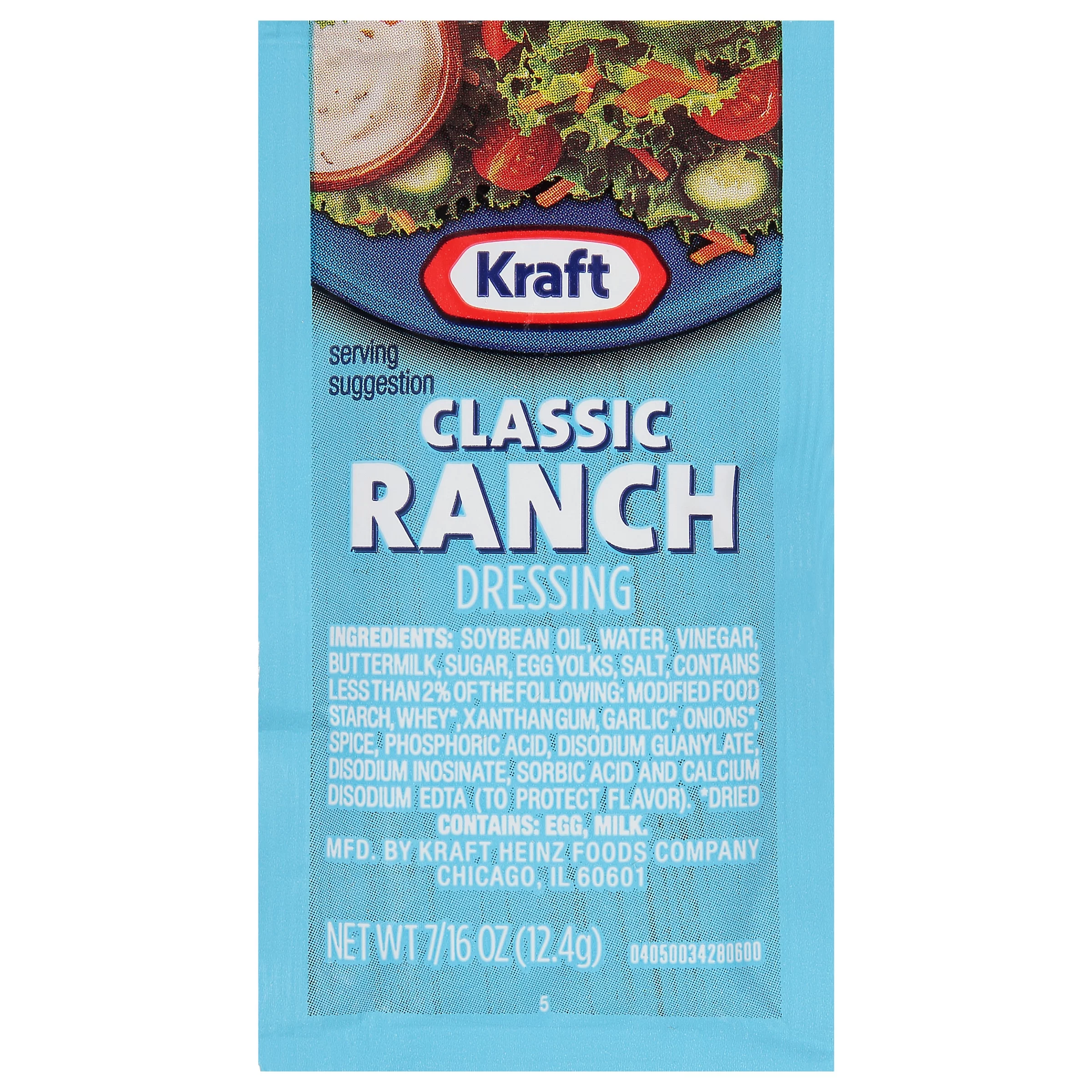 Kraft Single Serve Ranch Salad Dressing, 0.44 oz. Packets, 200 per case