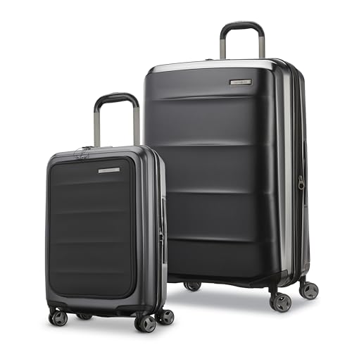 Samsonite Carry-On Pro Front Pocket Hardside Expandable 21-Inch Octiv Luggage: Durable & Impact Resistant, 360° Aero Trac Spinner Wheels, Adjustable Telescopic Handle, TSA Approved Lock - Silver