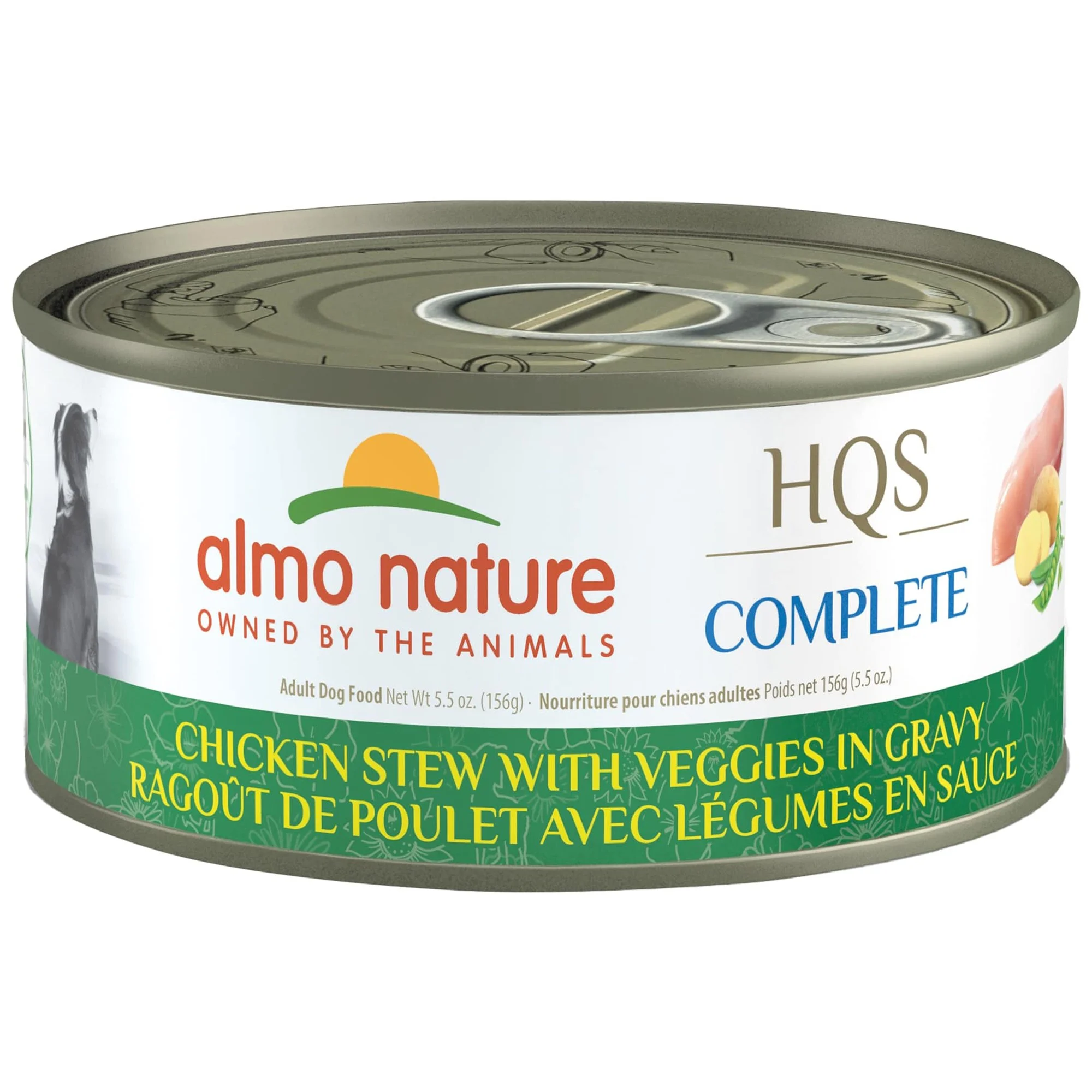 Almo Nature: HQS Complete Dog 12 Pack: Chicken Stew With Veggies In Gravy - 5.5 oz Cans, Adult Dog Canned Wet Food, Daily Meal, Grain Free