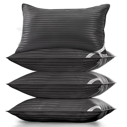Basic Beyond Bed Pillows for Sleeping - King Size Pillows Set of 2 - Luxury Hotel Collection Down Alternative Pillows, Black, 20x36 Inches