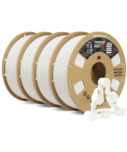 OVERTURE PETG 3D Printer Filament 1.75mm, Neatly Wound Durable PETG 2kg Spool (4.4lbs), Strong Toughness Filament, Dimensional Accuracy +/- 0.02mm, Fit Most FDM Printers (Black (2-Pack))