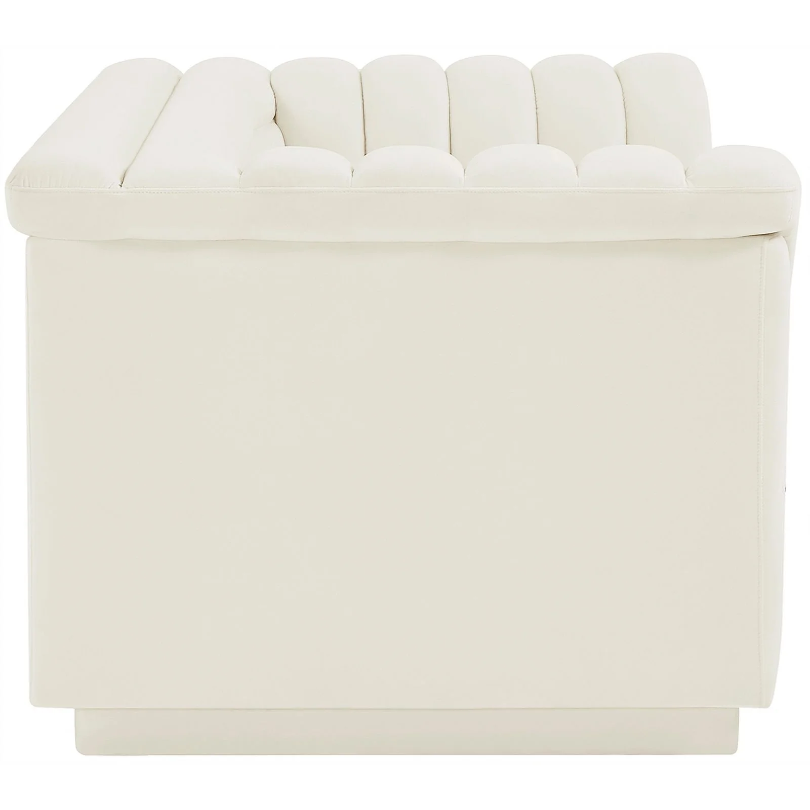 Meridian Furniture Cascade Cream Velvet Fabric Loveseat