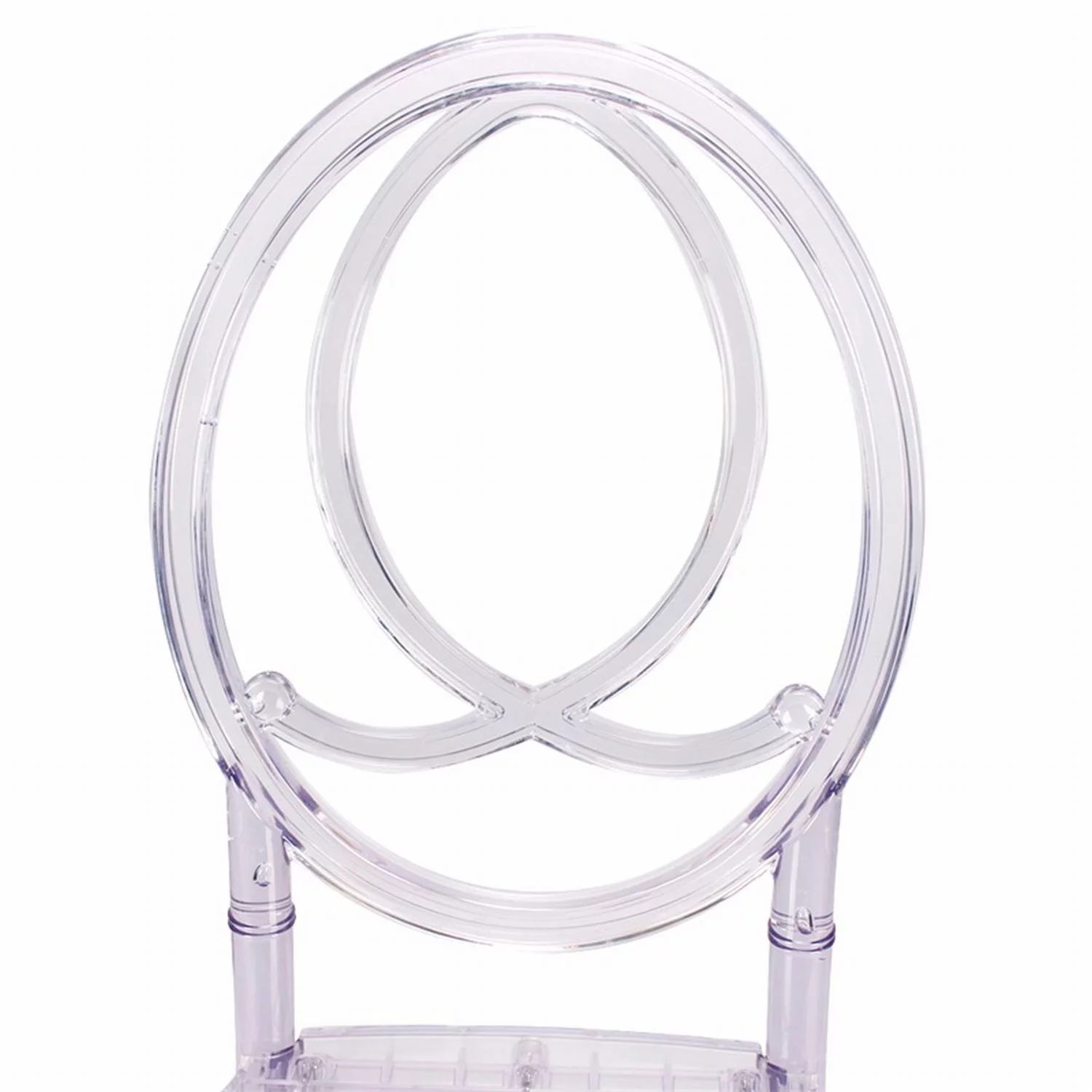 FOH Upgraded 4Pcs Cross Back Stacking In Clear Crystal Chiavari Ghost Chairs, Stackable Transparent Elegant Party Event Wedding Chairs, Reception Dining Side Clear Chairs