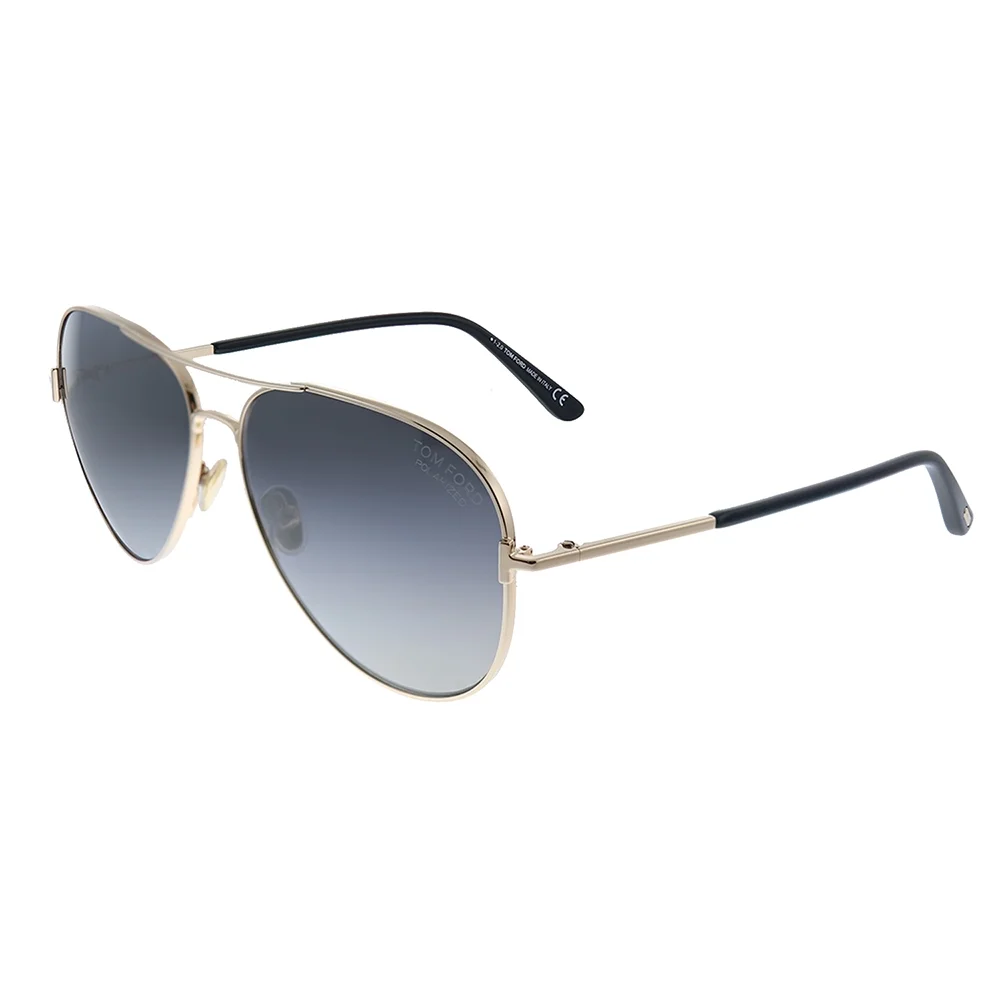 Tom Ford Clark TF 823 Metal Unisex Aviator Sunglasses Rose Gold 61mm Adult