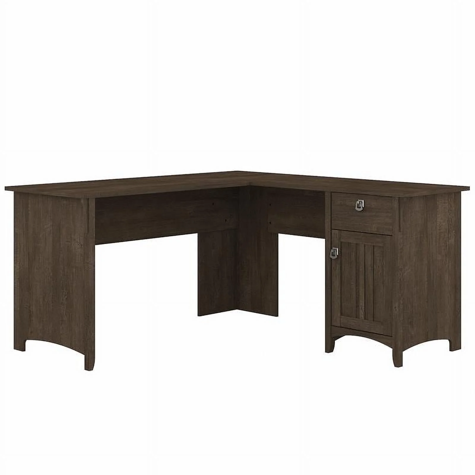 UrbanPro Contemporary 60W L Shaped Desk with Storage in Ash Brown