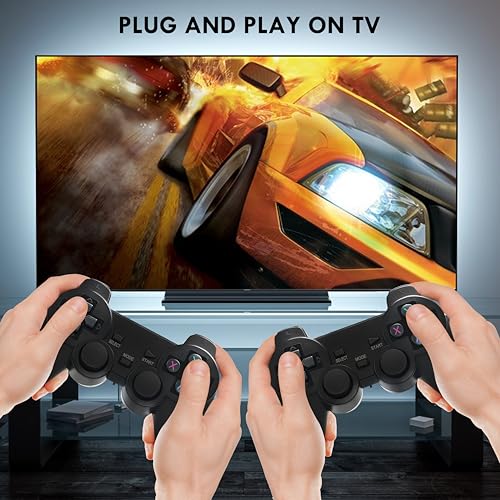 Wireless Retro Game Console Stick with 20000+ Games, Video Game Console 9+ Emulators Classic Games, 4K HDMI Output for TV, Plug & Play Retro Gaming Stick with Dual 2.4G Controllers