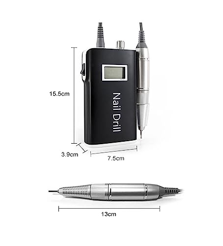 Nail Drill, Nail Art Salon Equipment, 30000RPM Portable Electric Cordless Nail Drill Manicure Machine for Acrylic Gel Polish Professional Nail Tools (Bianco A)