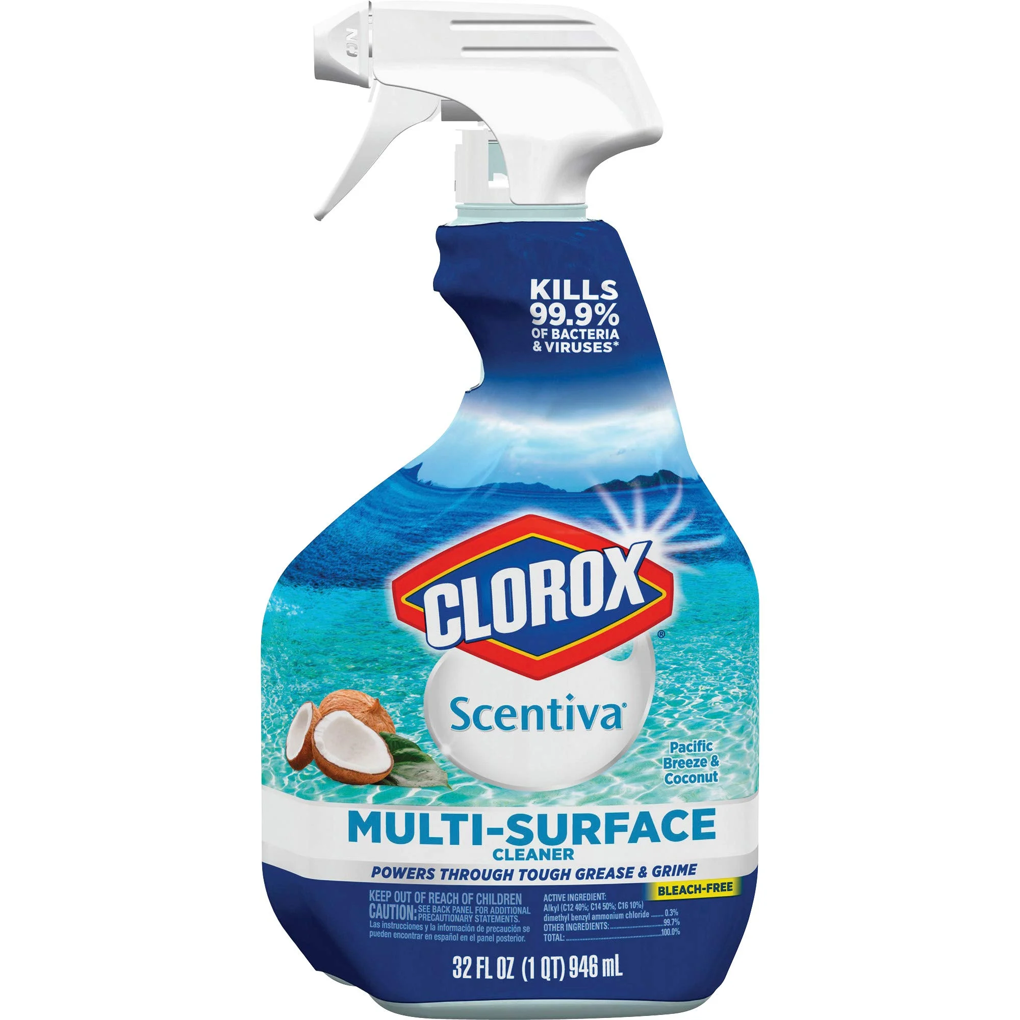 Clorox Company Scentiva Multi-Surface Cleaner Pacific Breeze & Coconut, Pacific Breeze, Coconut, White, 32 Fl Oz