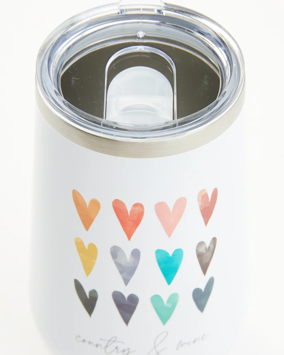 Bootbarn Unisex Boot Barn Ranch Country And Wine Hearts Stemless Tumbler 16Oz White One Size