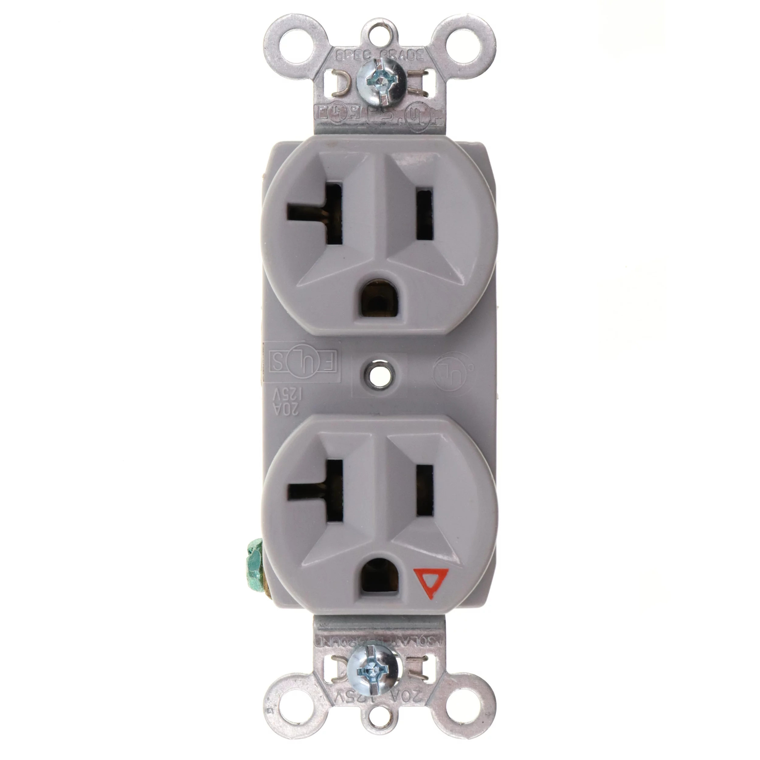Pass & Seymour IG5362-GRY IS Duplex Receptacle, 20A, 125V, Gray