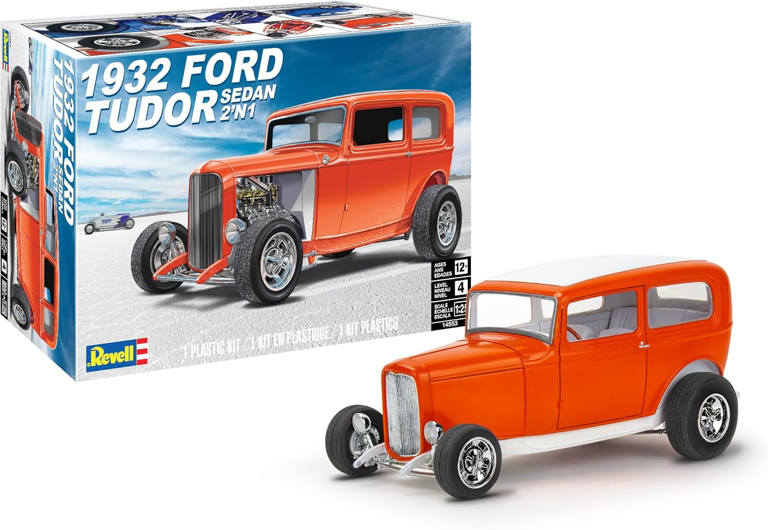 Revell 14553 '32 Ford Tudor Sedan 2'N1 1:25 Scale 188-Piece Skill Level 4 Model Building Kit