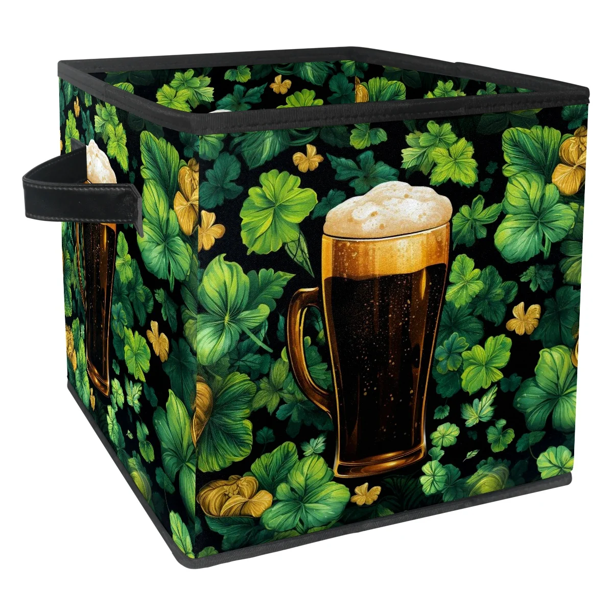 FeBohao Storage Boxes Bins Fabric with Cardboard Large Capacity Foldable Toy Underbed Portable Pattern Sweater College Dorm Boys Laundry Decorative Changing Multifunctional Basket Organizer beer