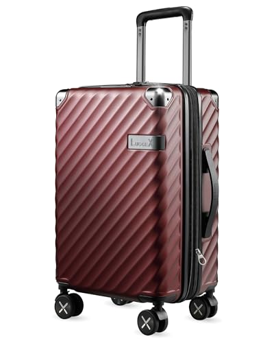 LUGGEX Luggage with Spinner Wheels, Polycarbonate Expandable Hard Shell Suitcase, Carry On 20 Inch, Charcoal Metallic