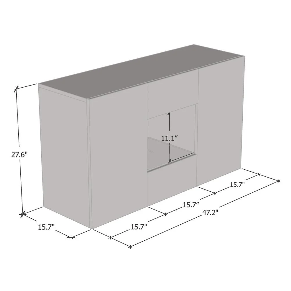 Meble Furniture Fly Type-SBII Wall Mounted Floating Sideboard Oak