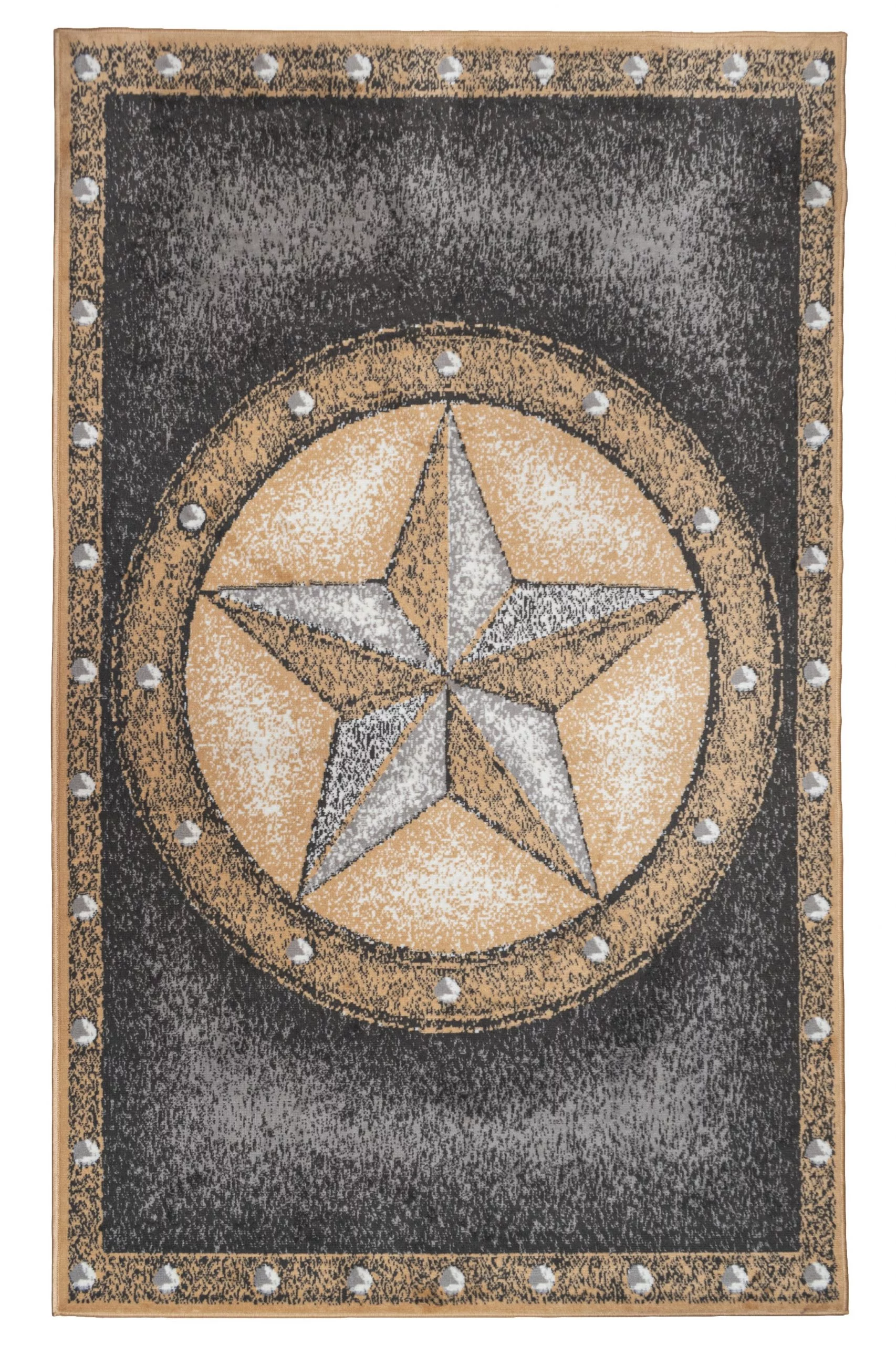Furnish My Place Indoor Texas Star Rug with Jute Backing - 5 ft. x 8 ft., Multicolor, Novelty Western, Area Rug for Living Room, Bedroom, Hallway