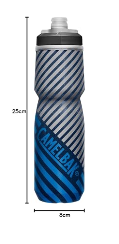 CamelBak Podium Chill Bike Insulated Squeeze Water Bottle Navy Stripe, 24oz