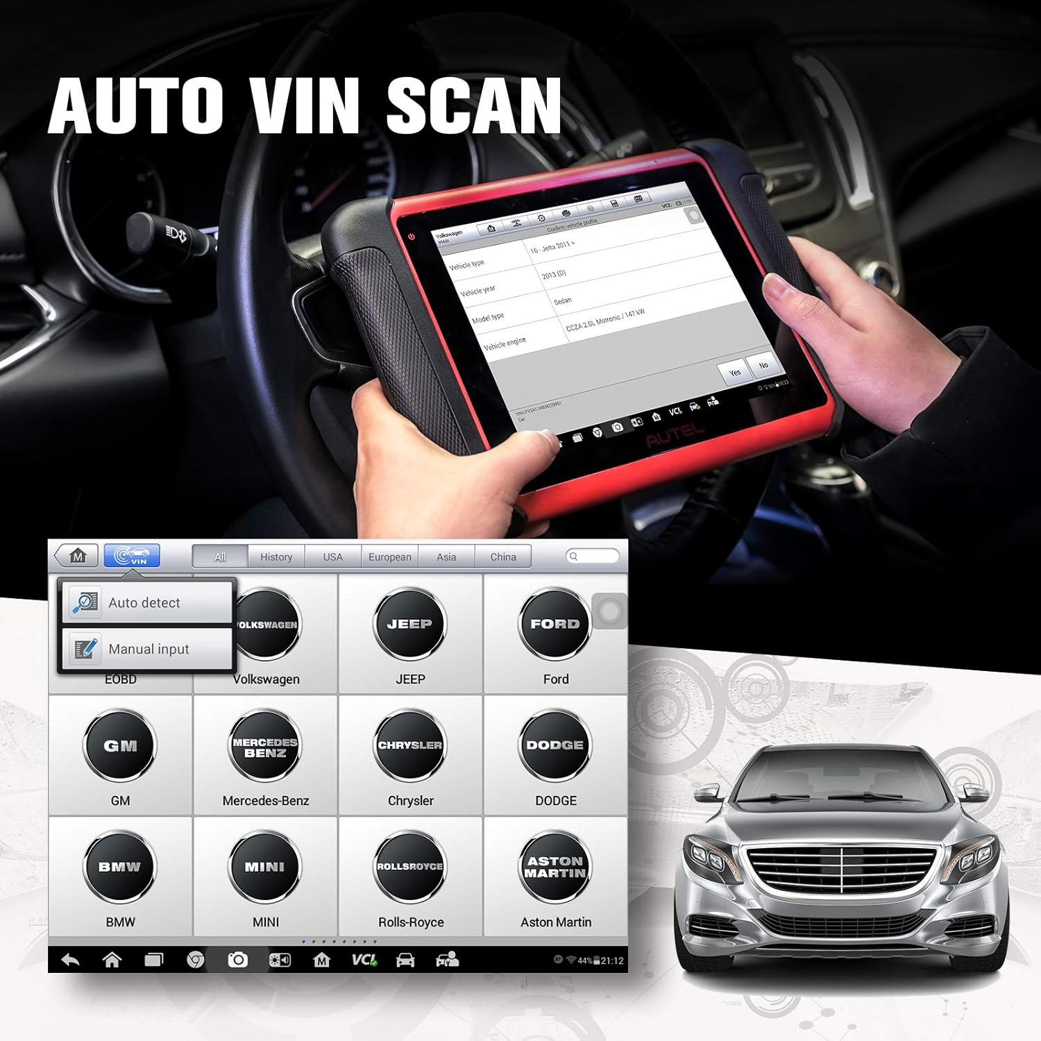 Autel Scanner MK906BT Automotive Scan Tool - 2022 Newest Scanner Same as MaxiSys MS906BT/MS908/MK908, All System Diagnostic, ECU Coding, Bi-Directional Control, 31 Special Services, Active Test