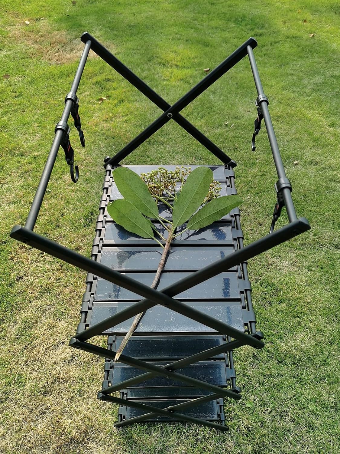 Portable Collapsible Table 3Tier Storage Racks Dual Purpose Folding Lightweight Aluminum Roll Up Large 3ft for Indoor Outdoor Picnic Backyard Camp Kitchen