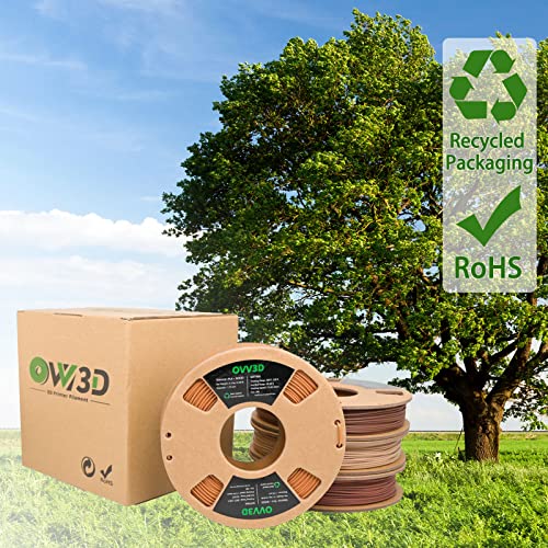 OVV3D Wood 3D Printer Filament Bundle - Wood PLA Filament 1.75mm, 200g x 4 Pack (Walnut, Oak, Cherry, Teak)