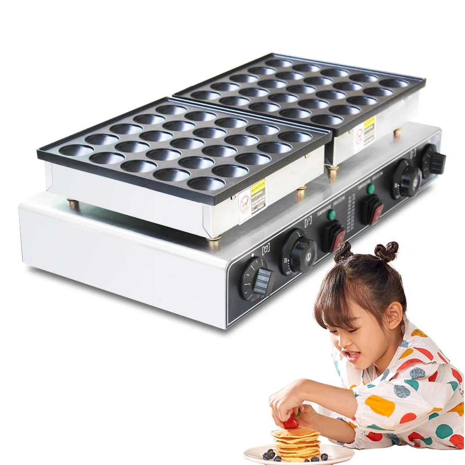 Mini 50PCS Dutch Pancake Baker Commercial Waffle Maker Machine 1.8in Nonstick Nonstick 110v Electric 50pcs 1.7